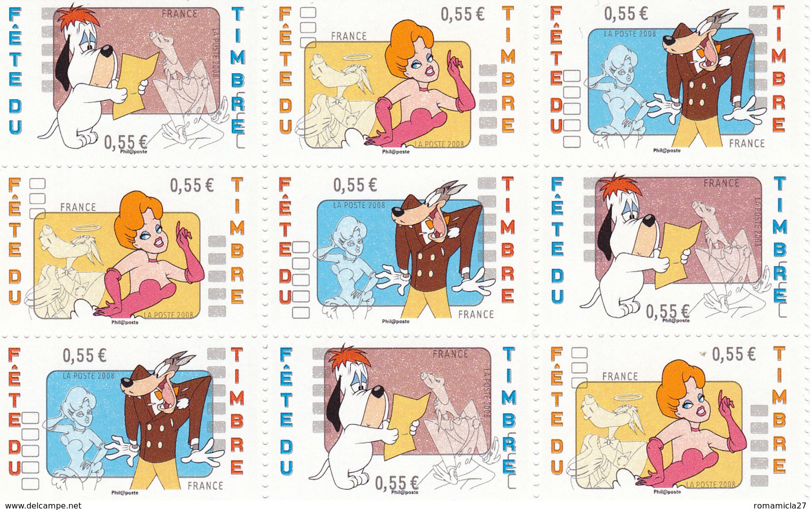 Droopy Ensemble De 3 Triptques 4146 4147 4148année 2008 Neuf ** - Unused Stamps