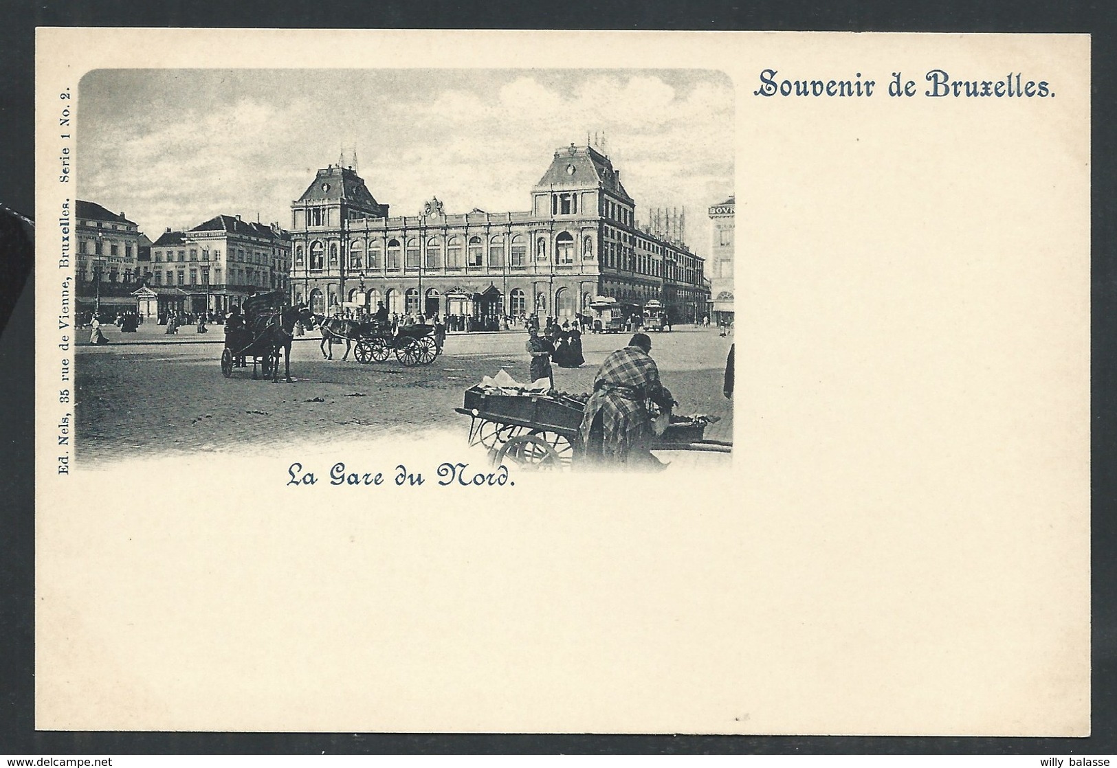 +++ CPA - Souvenir De BRUXELLES - BRUSSEL - Gare Du Nord - Statie - Nels Série 1 N° 2  // - Chemins De Fer, Gares