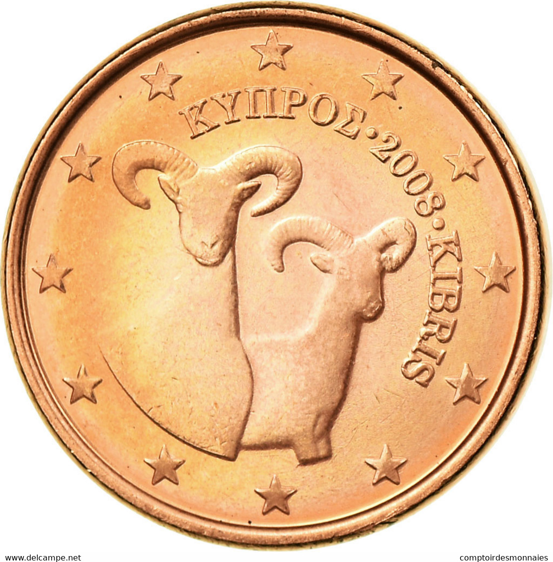 Chypre, Euro Cent, 2008, TTB, Copper Plated Steel, KM:78 - Chypre