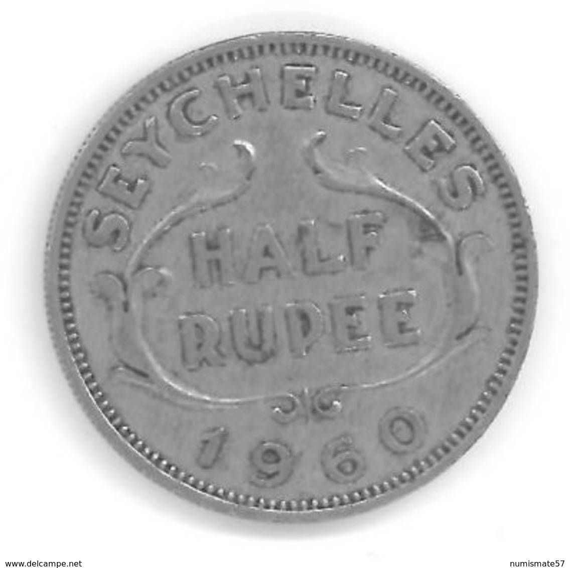 SEYCHELLES - HALF RUPEE 1960 - Elizabeth II - Seychelles