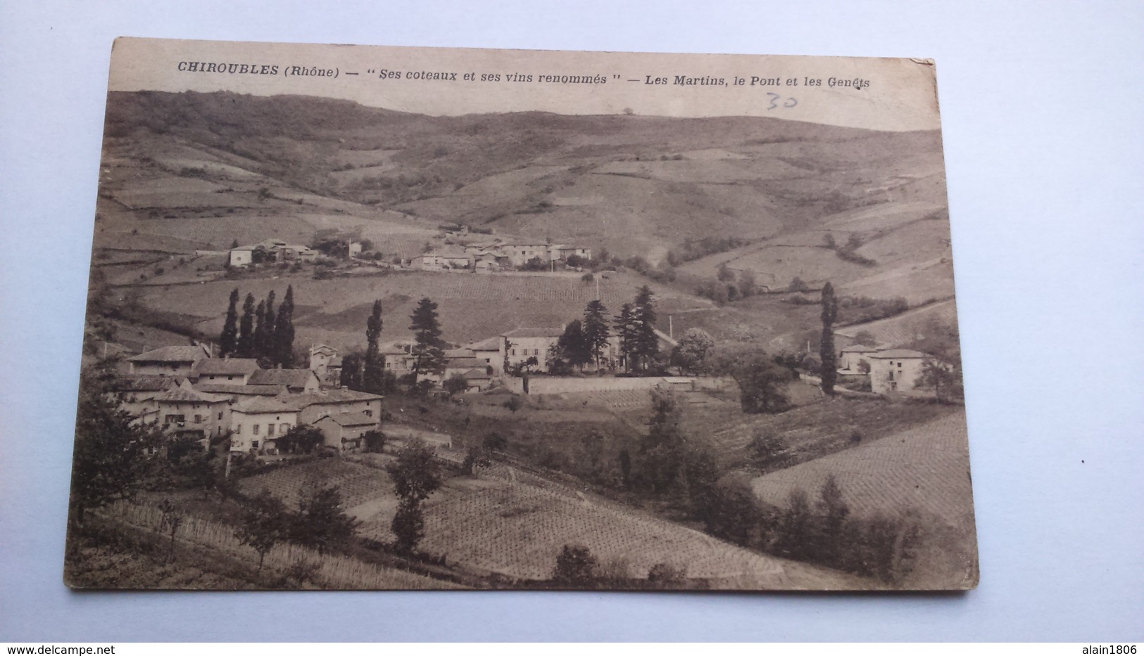 Carte Postale ( R7) Ancienne De Chiroubles ,les Martins Le Pont Et Les Genets - Chiroubles