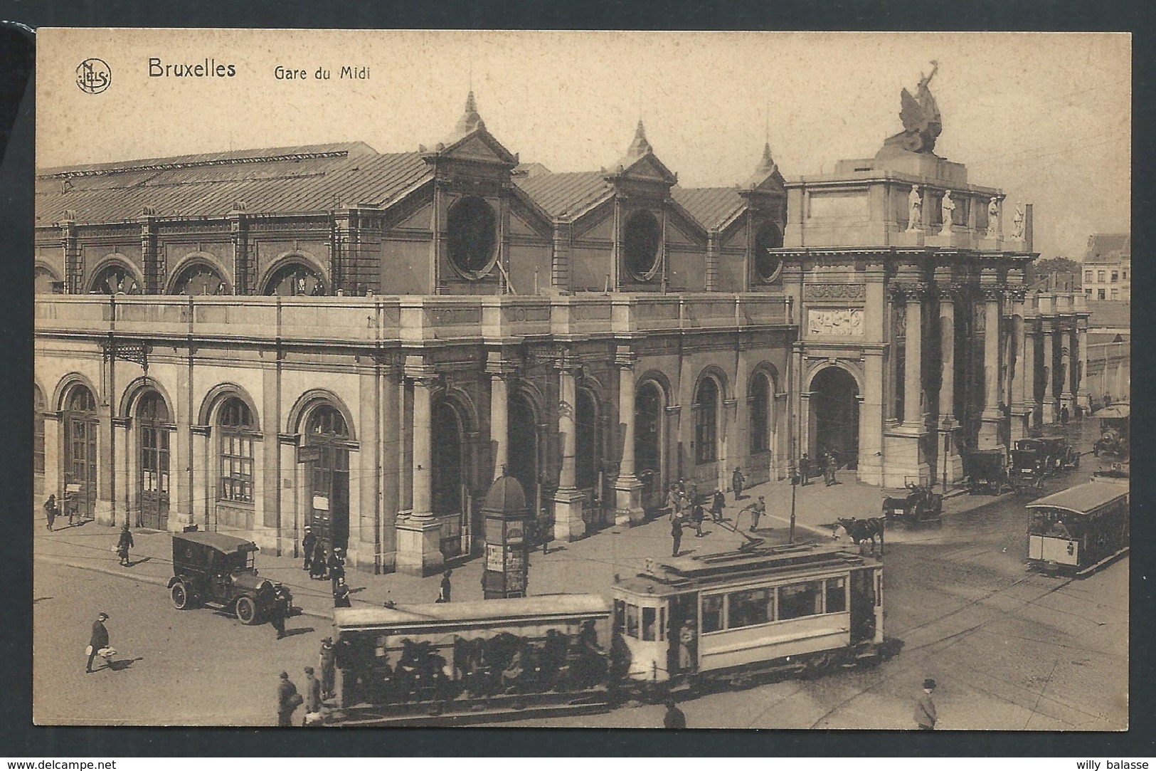 +++ CPA - BRUXELLES.- BRUSSEL - Gare Du Midi - Statie - Tram - Nels   // - Chemins De Fer, Gares