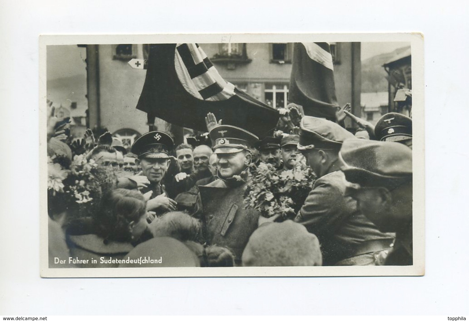 1938 Karlsbad Sudetenland  Photo Hoffmann Karte Der Führer In Sudetendeutschland Mischfrankatur Mit Karlsbad Nr. 62 - Sudetes