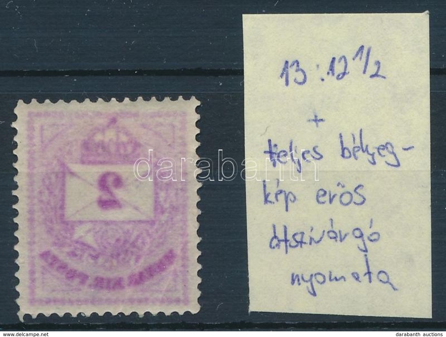 * 1874 2kr érdekes 13 : 12 1/2 Fogazással, A Teljes Bélyegkép átszivárgó Nyomatával, R! - Other & Unclassified