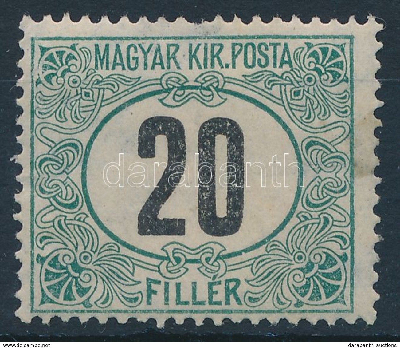 ** 1905 Zöldportó 'B' 20f (17.000) (felül Foghiány / Missing Perf. Above) - Andere & Zonder Classificatie