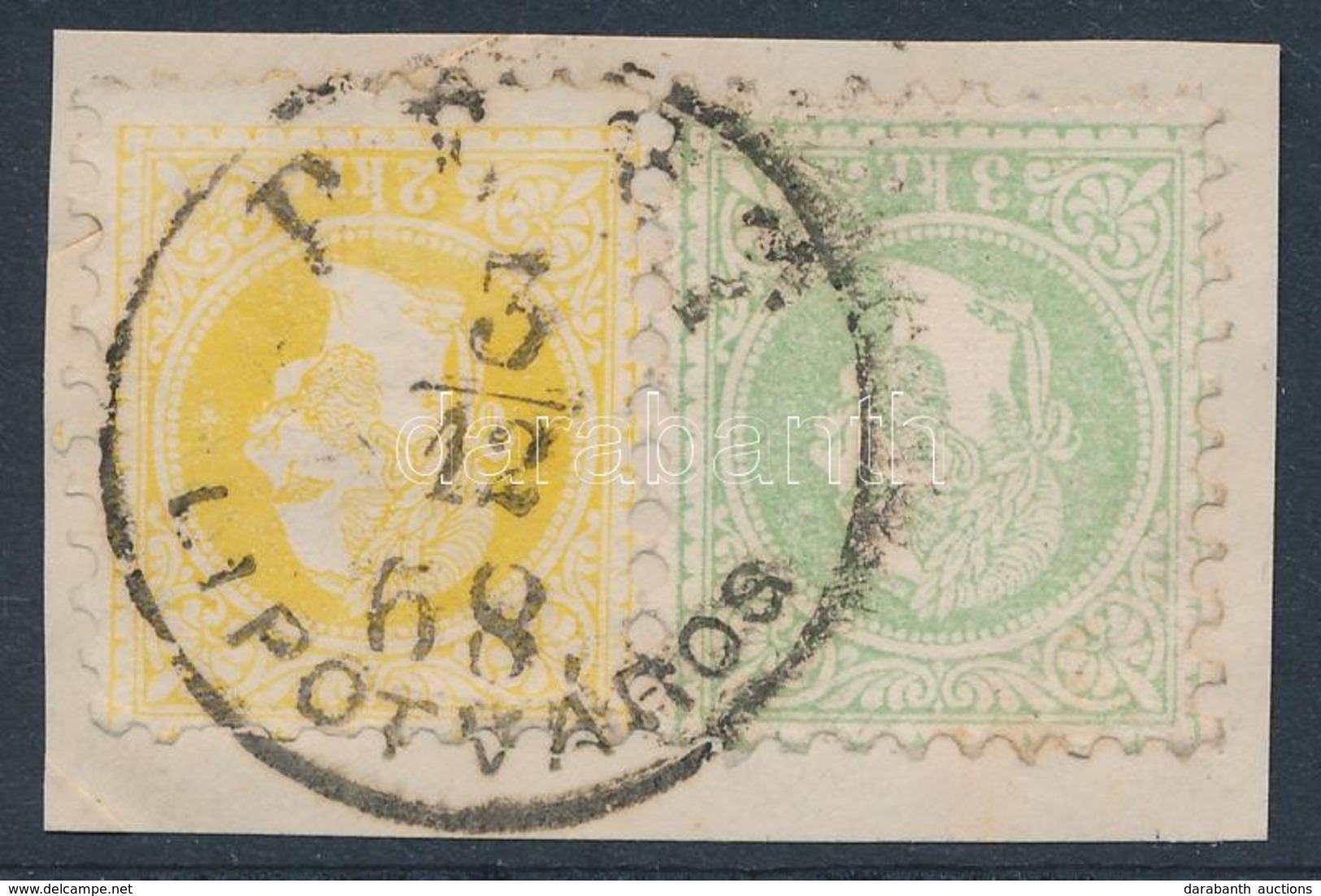 1867 2kr + 3kr Kivágáson 'PEST LIPÓTVÁROS' - Andere & Zonder Classificatie