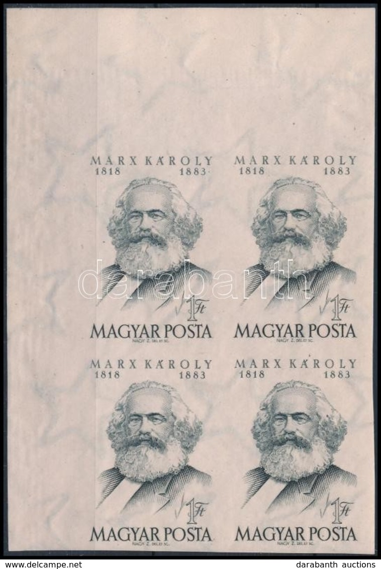 ** 1953 Karl Marx Vágott ívsarki Négyestömb (24.000) - Andere & Zonder Classificatie