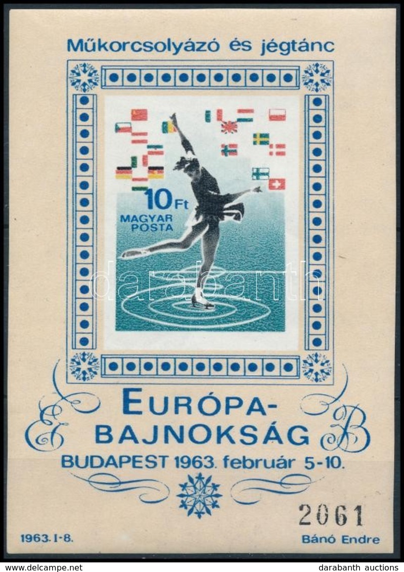 ** 1963 Műkorcsolya EB Vágott Blokk (16.000) (törések / Creases) - Andere & Zonder Classificatie