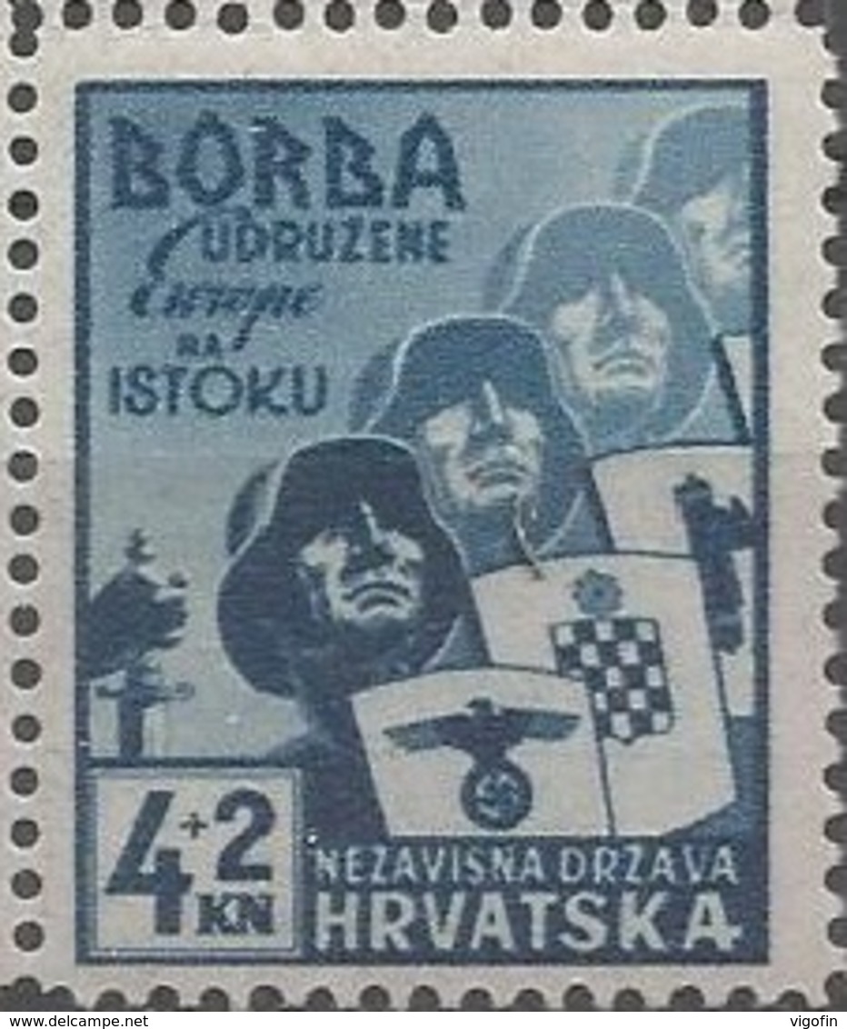 HR 1941-69 ANTIIBOLSHEVIK, CROATIA HRVATSKA, 1 X 1v, MNH - Croatie