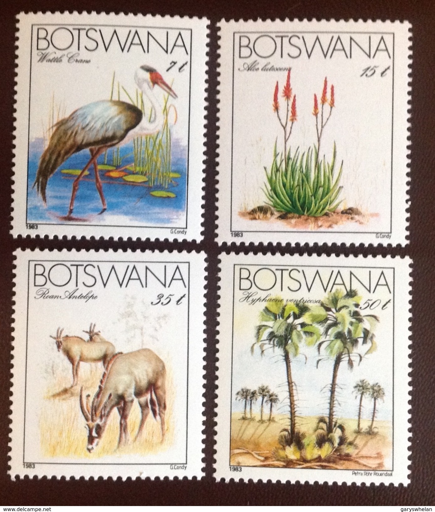 Botswana 1983 Endangered Species Birds Animals Flowers MNH - Sonstige & Ohne Zuordnung