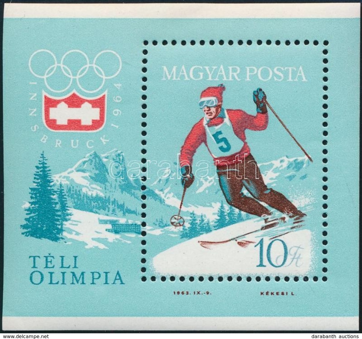 ** 1964 10 Db Téli Olimpia  Blokk (10.000) - Andere & Zonder Classificatie