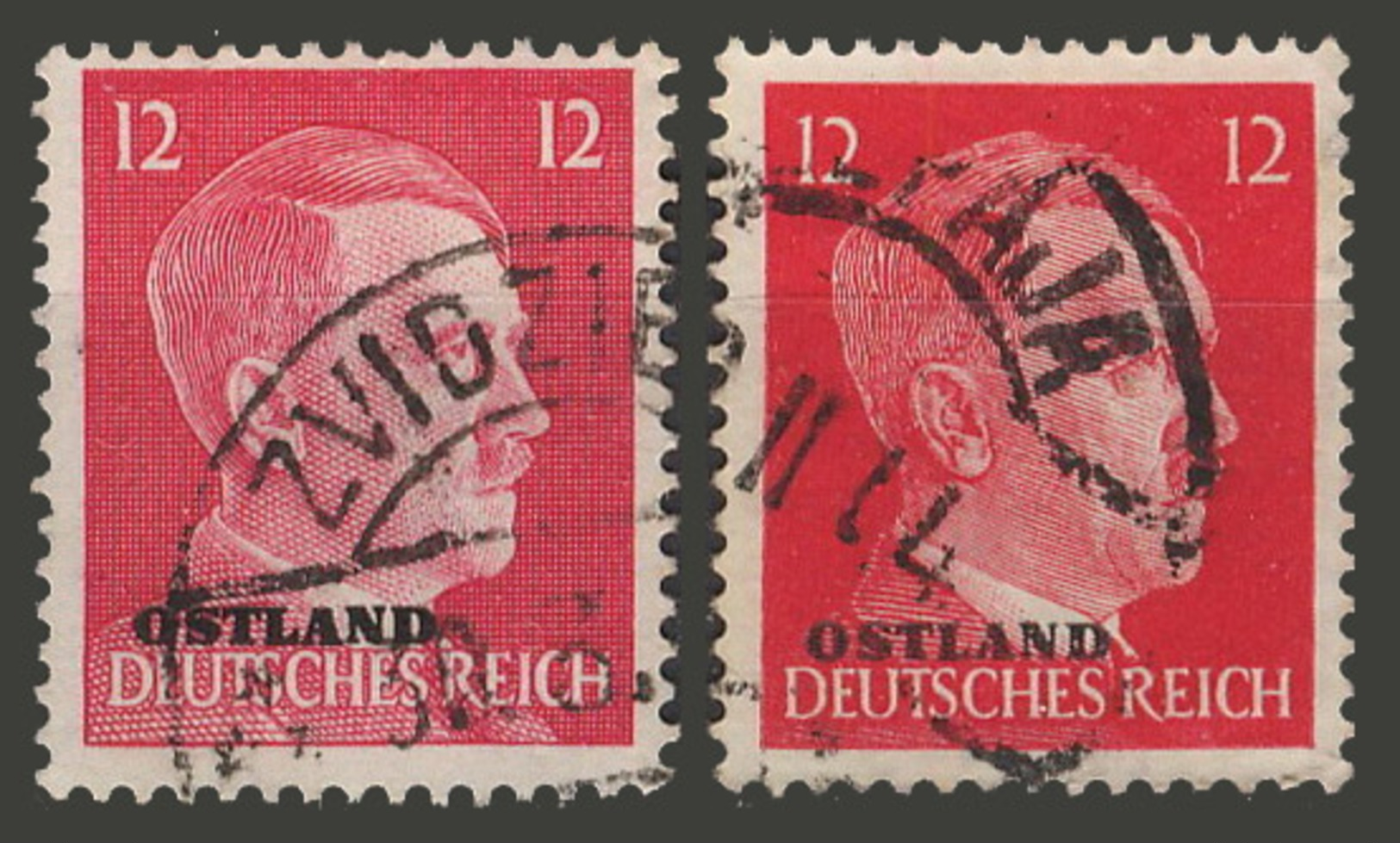 Third Reich / Ostland / 1941 / Mi.: 8 & 20 / Used - Occupation 1938-45