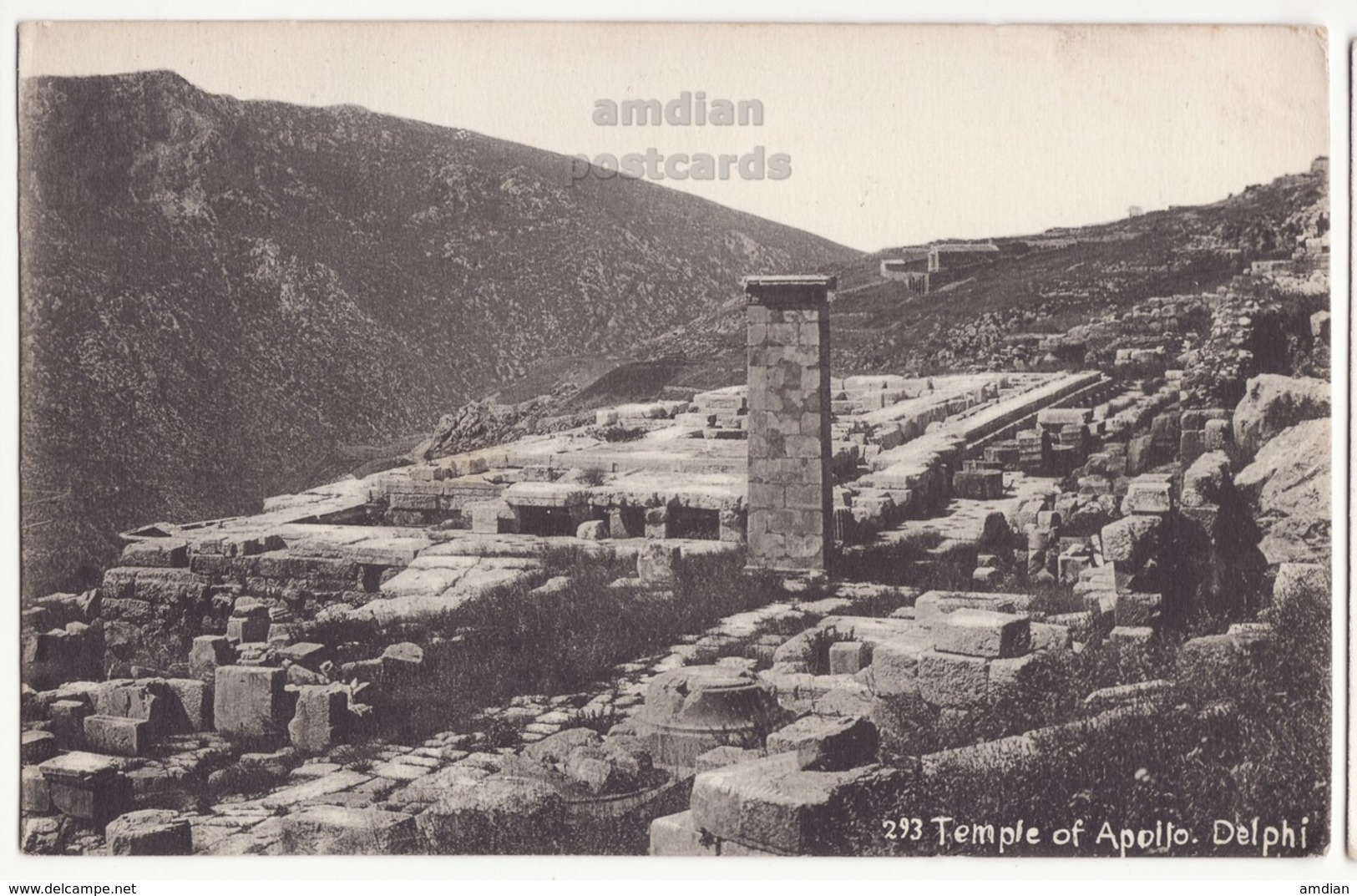 LOT X 2 GREECE, DELPHI ANCIENT RUINS, TEMPLE OF APOLLO - MARMARIA C1910s Vintage Antique Postcards - Greece