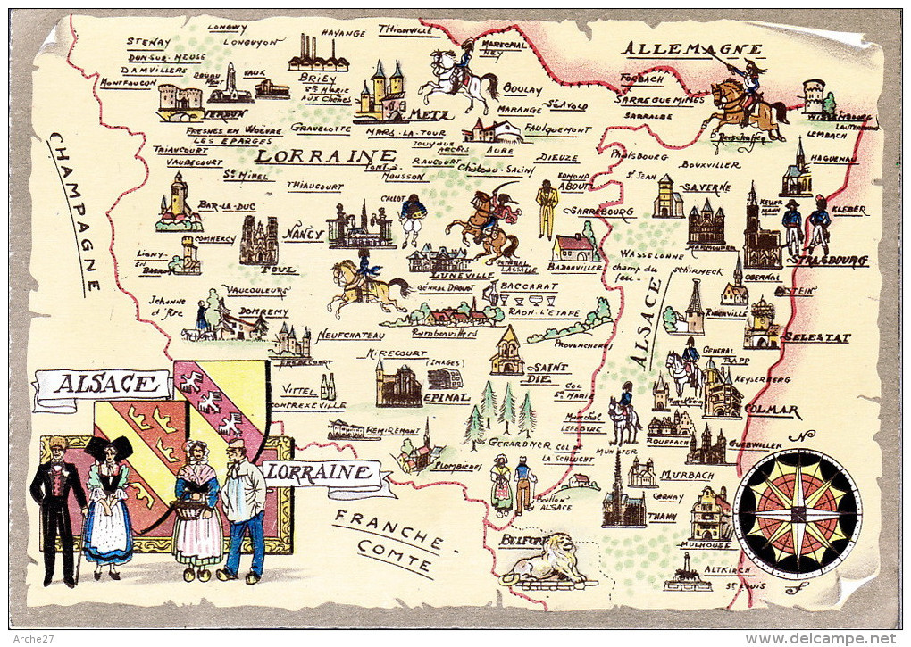 CP - JACK - Barré Et Dayez - Barday - Carte Géographique - Alsace Lorraine - 1529B - Landkarten