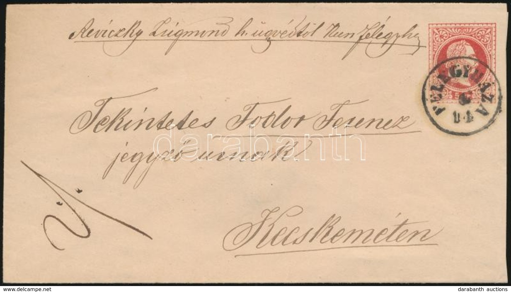 1868 5kr Díjjegyes Boríték 'FÉLEGYHÁZA' - Other & Unclassified