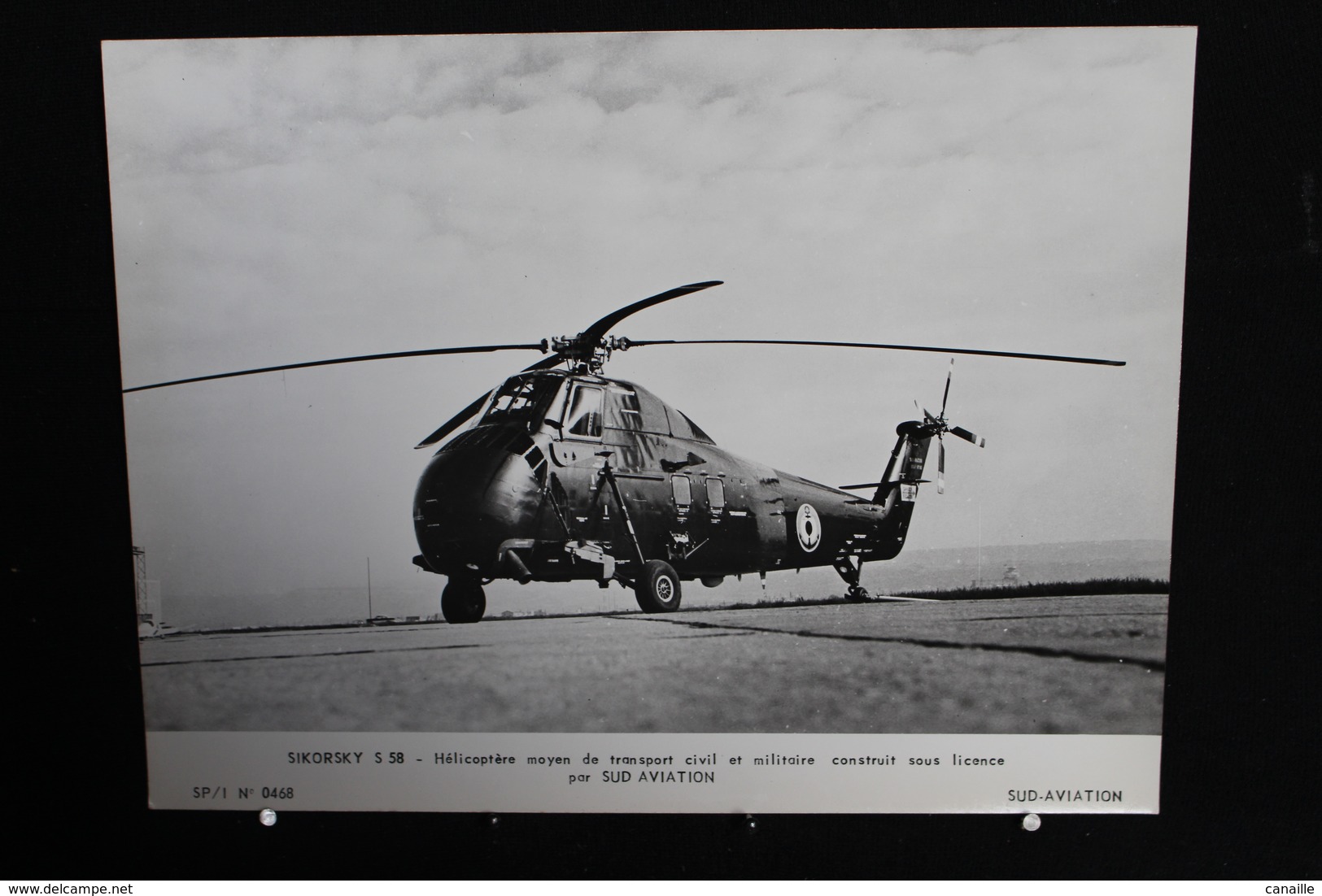 Hélicoptères Moyen De Transport Civil Et Militaire Construit Sous Lice, Sikorsky S 58 , Photo Sur Papier Glacé. 24x18 Cm - Hélicoptères