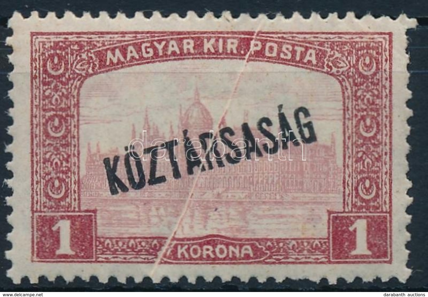 * 1918 Köztársaság/ Parlament 1K Papírránccal - Andere & Zonder Classificatie
