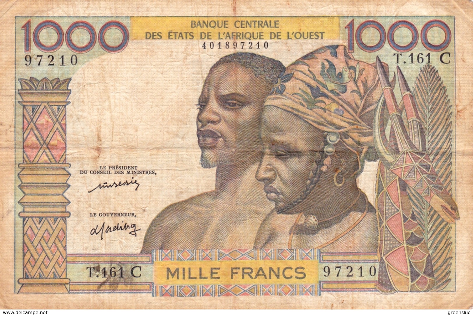 Billet 1000 F. Banque Centrale Des Etats De L'Afrique De L'Ouest. Lettre C. Burkina Faso.1976 - États D'Afrique De L'Ouest