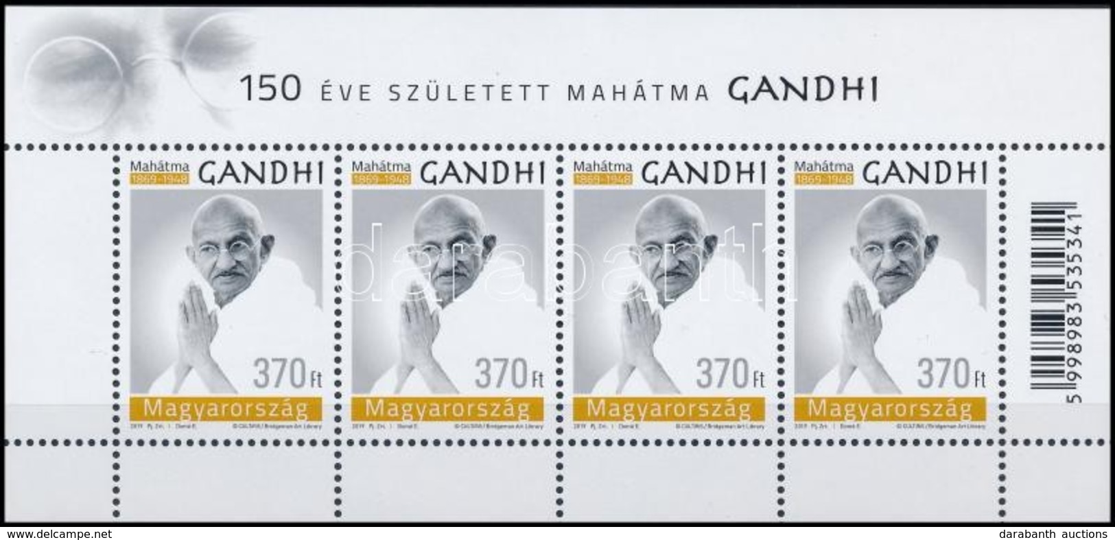 ** 2019 150 éve Született Mahátma Gandhi Kisív - Andere & Zonder Classificatie