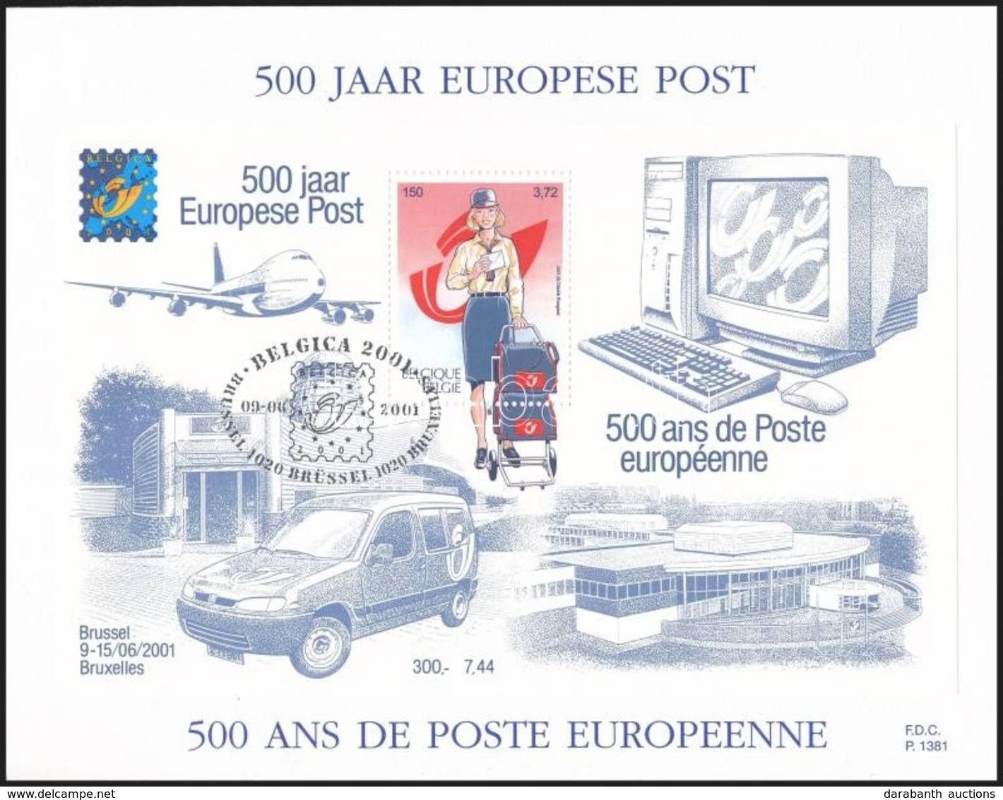 2001 Nemzetközi Bélyegkiállítás BELGICA '01 Brüsszel Blokk Mi 81 FDC-n - Andere & Zonder Classificatie