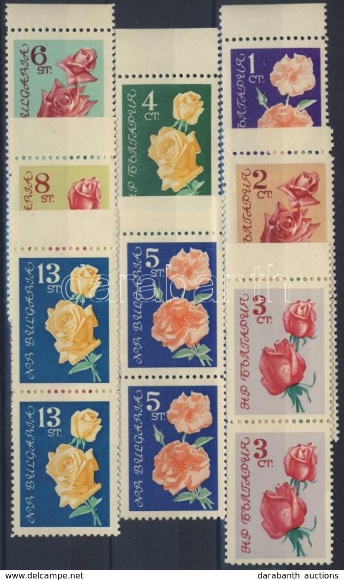 ** 1962 Rózsák Mi 1300-1307 ívszéli Párokban - Sonstige & Ohne Zuordnung