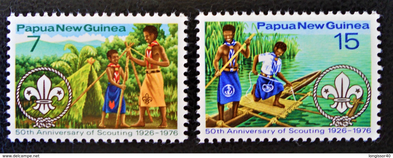 50 ANS DU SCOUTISME 1976 - NEUFS ** - YT 309/10 - MI 310/11 - Papua-Neuguinea