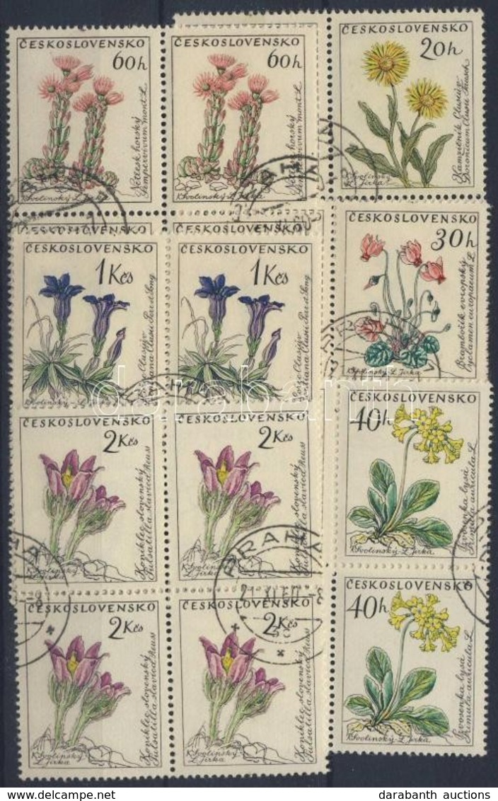 O 1960 Virágok Mi 1234-1239 Négyes Tömbök - Andere & Zonder Classificatie