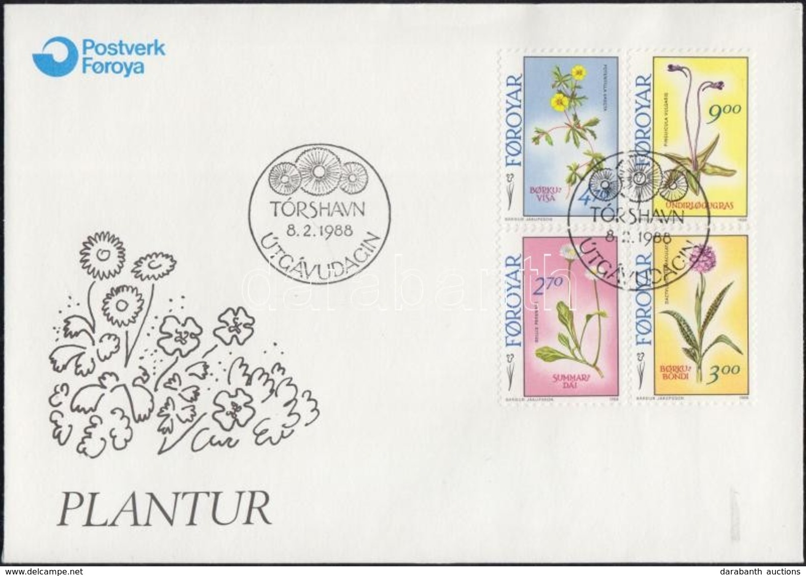 1988 Virágok Sor FDC-n Mi 162-165 - Andere & Zonder Classificatie