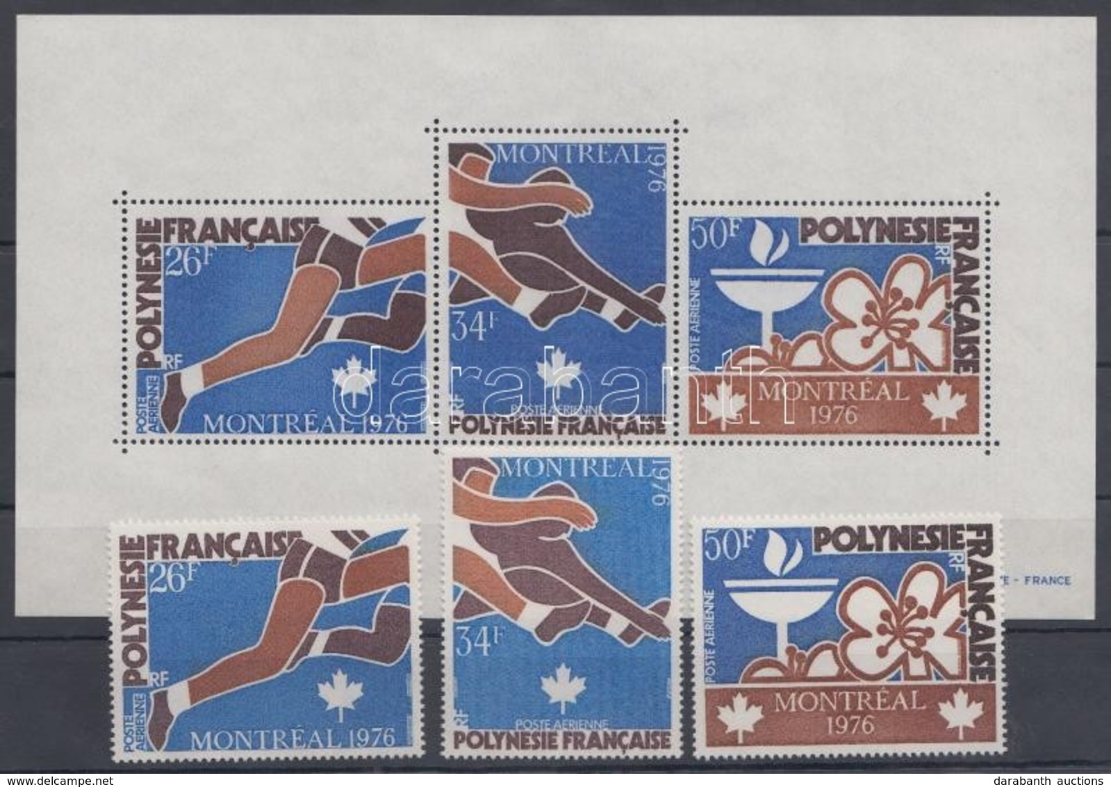 ** 1976 Nyári Olimpia Sor Mi 219-221 + Blokk Mi 3 - Andere & Zonder Classificatie