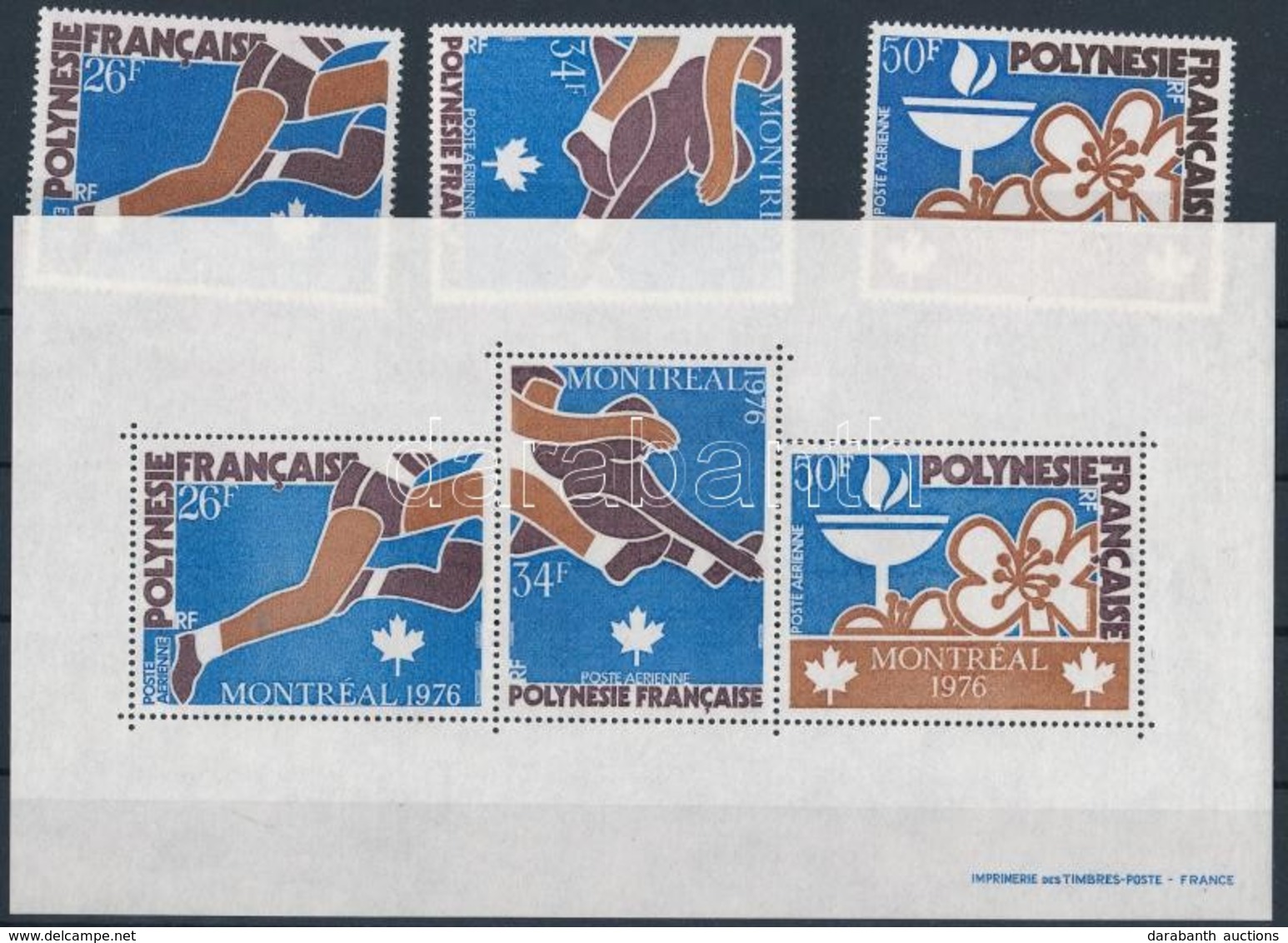 ** 1976 Nyári Olimpia, Montreal Sor Mi 219-221 + Blokk 3 - Andere & Zonder Classificatie