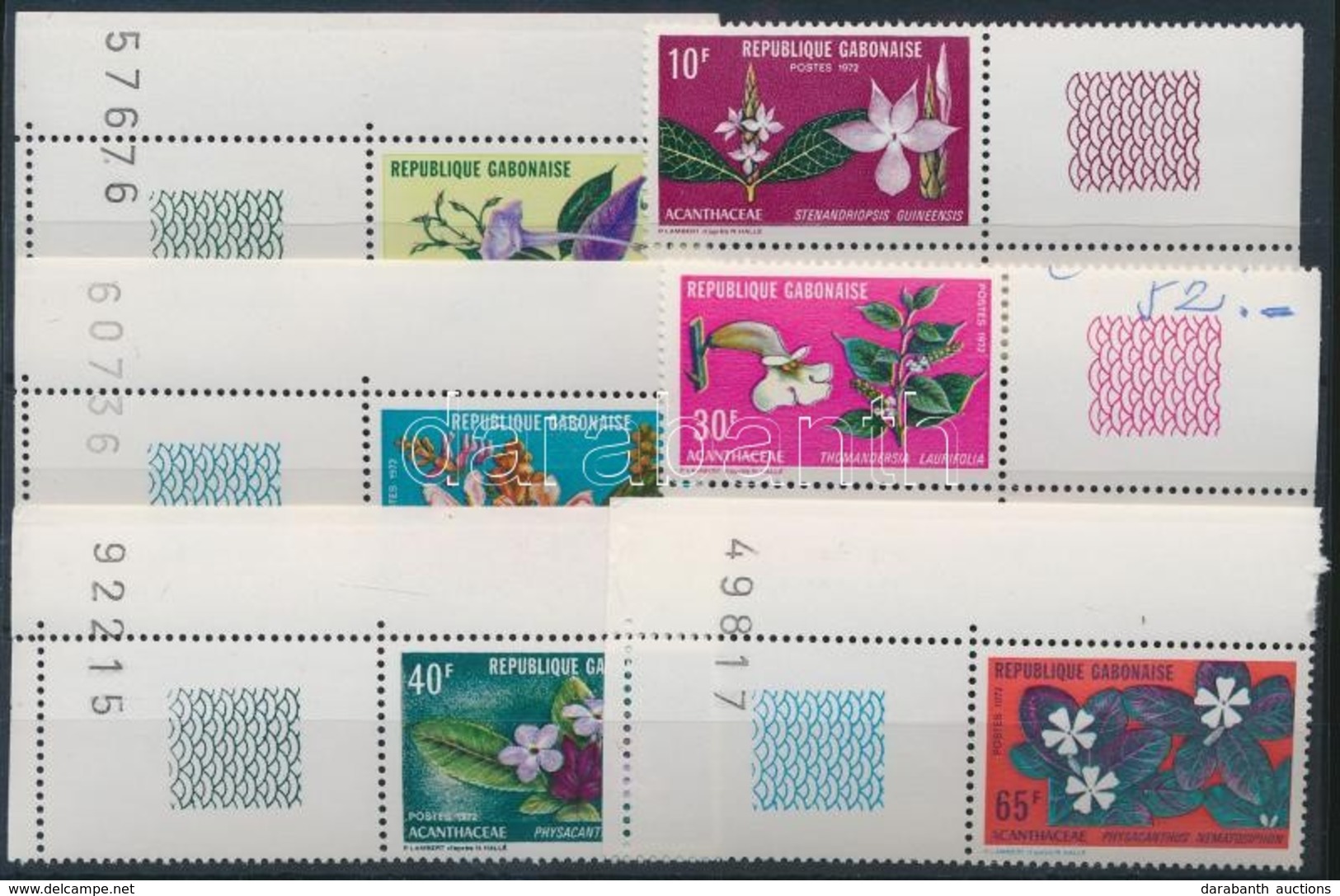 ** 1972 Virágok ívszéli Szelvényes Sor Mi 464-469 - Andere & Zonder Classificatie