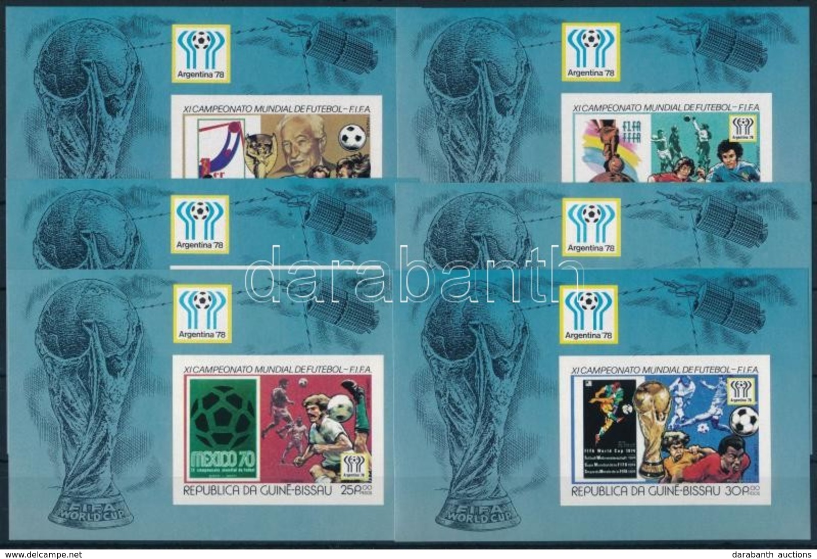 ** 1978 Labdarúgó Világbajnokság, Argentína Sor Vágott Blokkformában Mi 90-95 B - Sonstige & Ohne Zuordnung