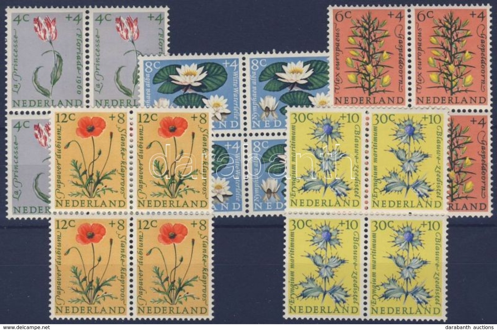 ** 1960 Virág Mi 746-750 Négyes Tömbökben - Andere & Zonder Classificatie