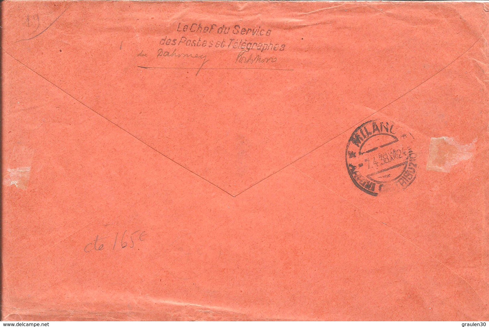 Lettre De PORTO-NOVO Pour MILANO ,affranchie Avec Le Bloc De L'Exposition De 1937 - Covers & Documents