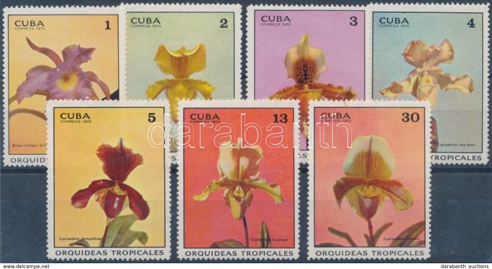 ** 1972 Orchideák Sor Mi 1751-1757 + 1982 Bélyegkiállítás Blokk Mi 72 - Andere & Zonder Classificatie