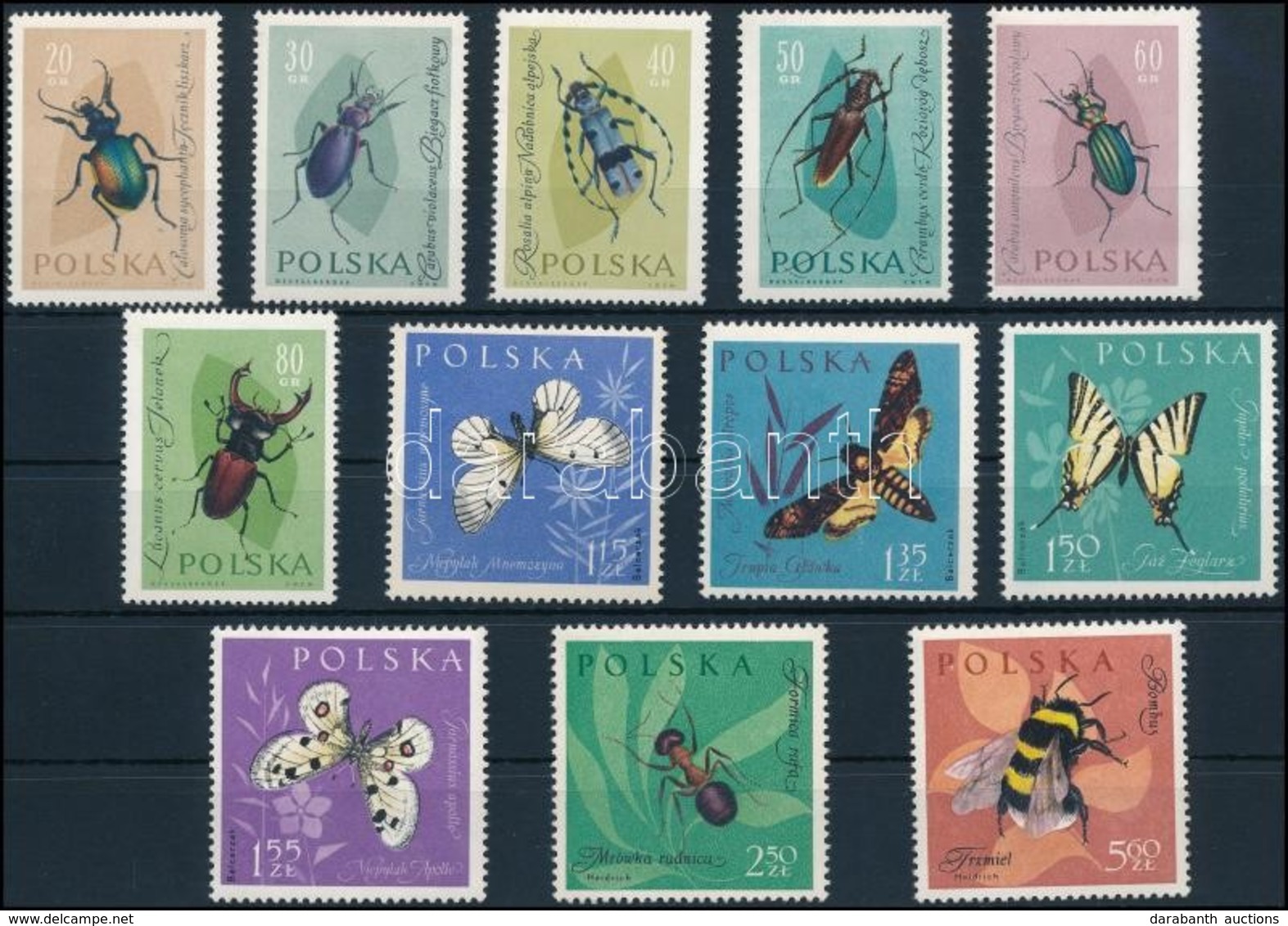 ** 1961 Rovarok Sor,
Insects Set
Mi 1277-1288 - Andere & Zonder Classificatie