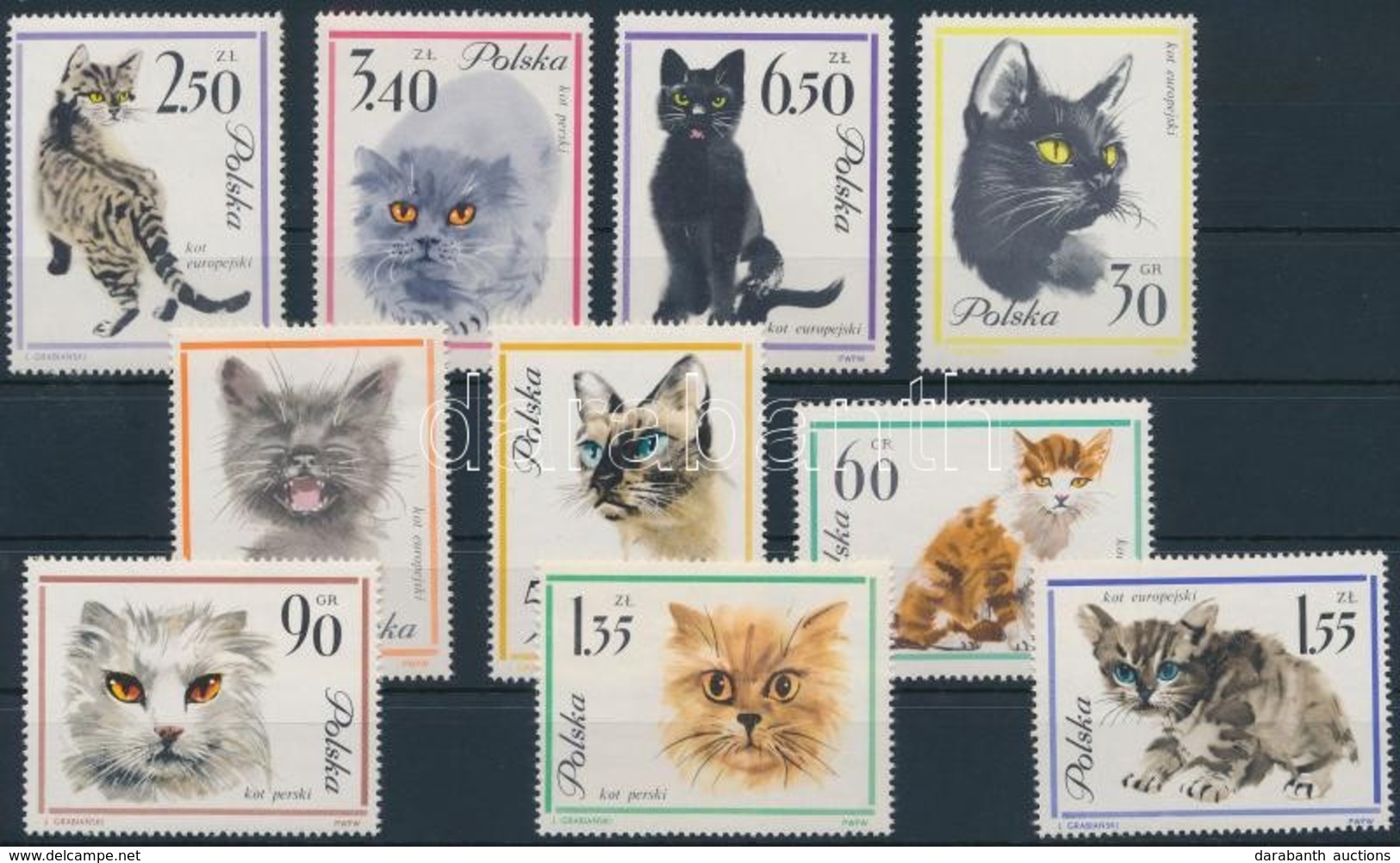 ** 1964 Macskák Sor,
Cats Set
Mi 1475-1484 - Andere & Zonder Classificatie