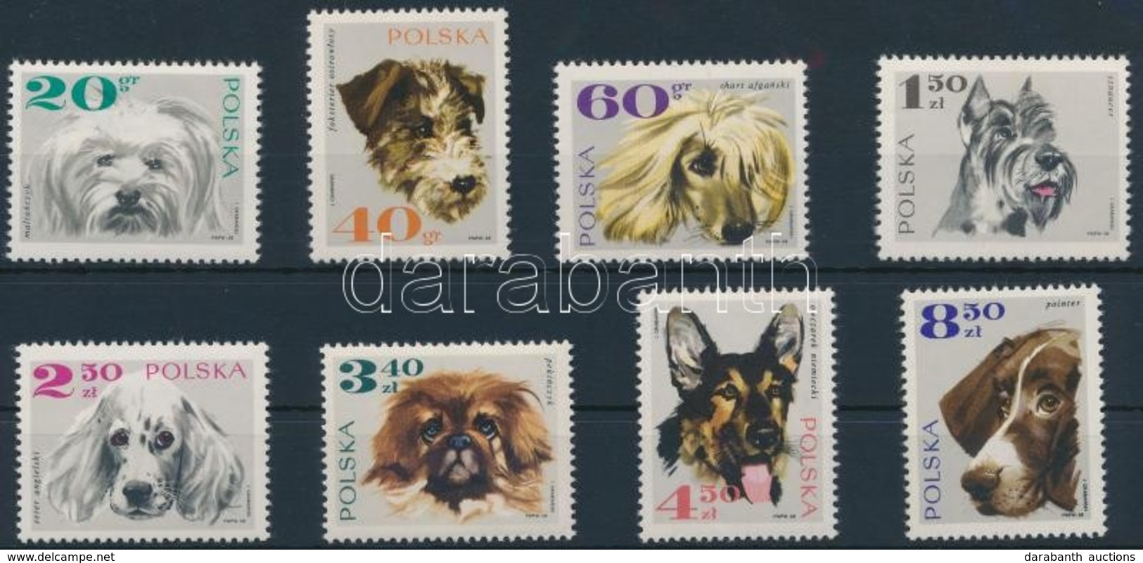 ** 1969 Kutyák Sor,
Dogs Set
Mi 1898-1905 - Sonstige & Ohne Zuordnung