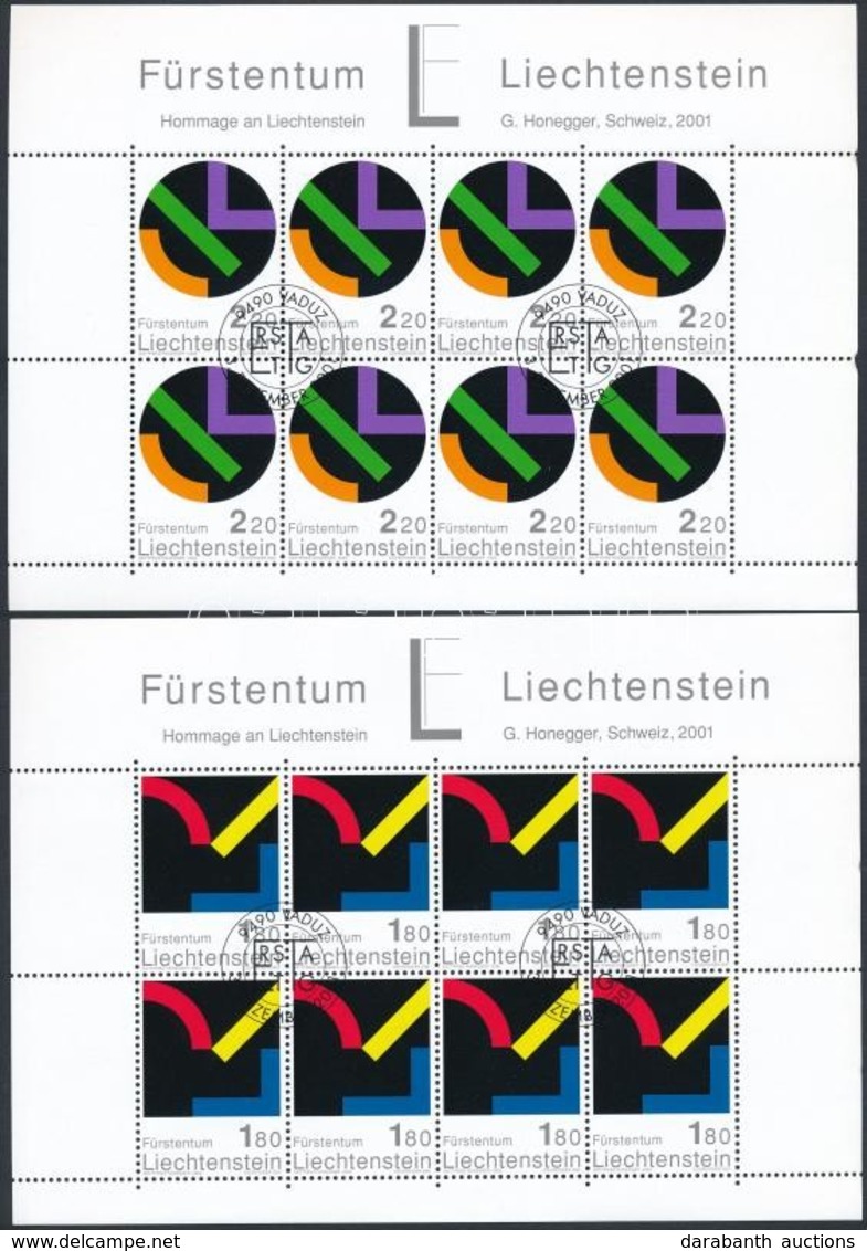 O 2001 Modern Művészet Kisív Sor Mi 1281-1282 Elsőnapi Alkalmi Bélyegzéssel - Andere & Zonder Classificatie