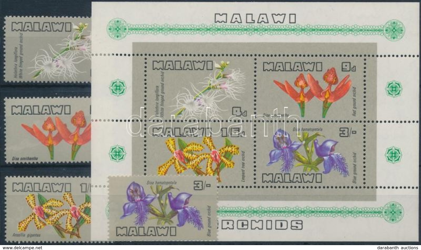 ** 1969 Orchidea Sor Mi 110-113 + Blokk 14 - Andere & Zonder Classificatie