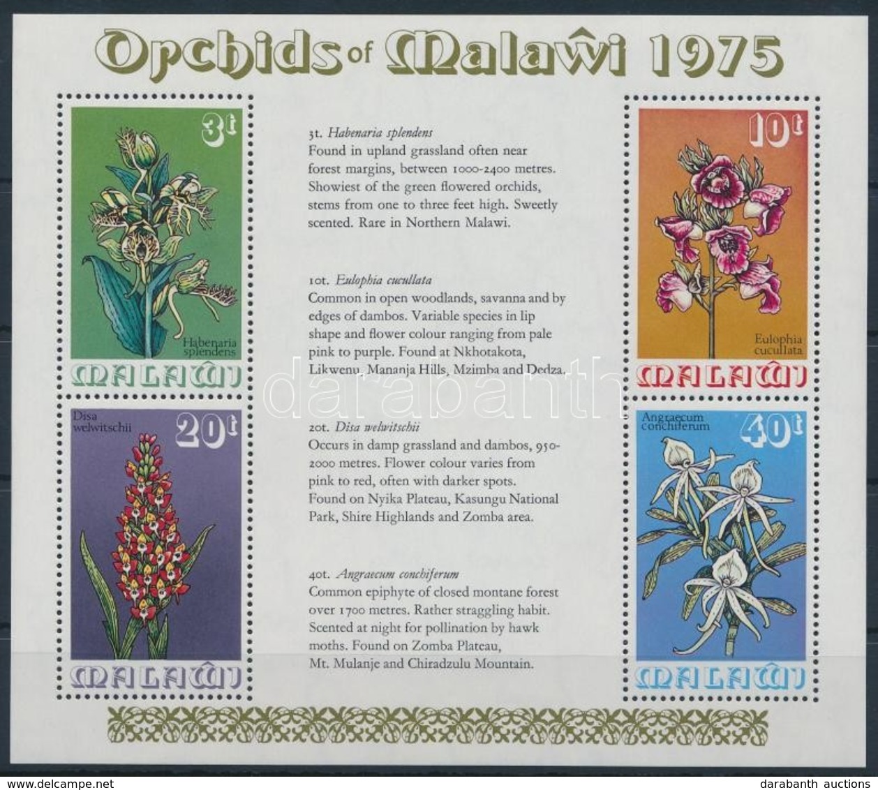 ** 1975 Orchidea Blokk Mi 40 - Andere & Zonder Classificatie