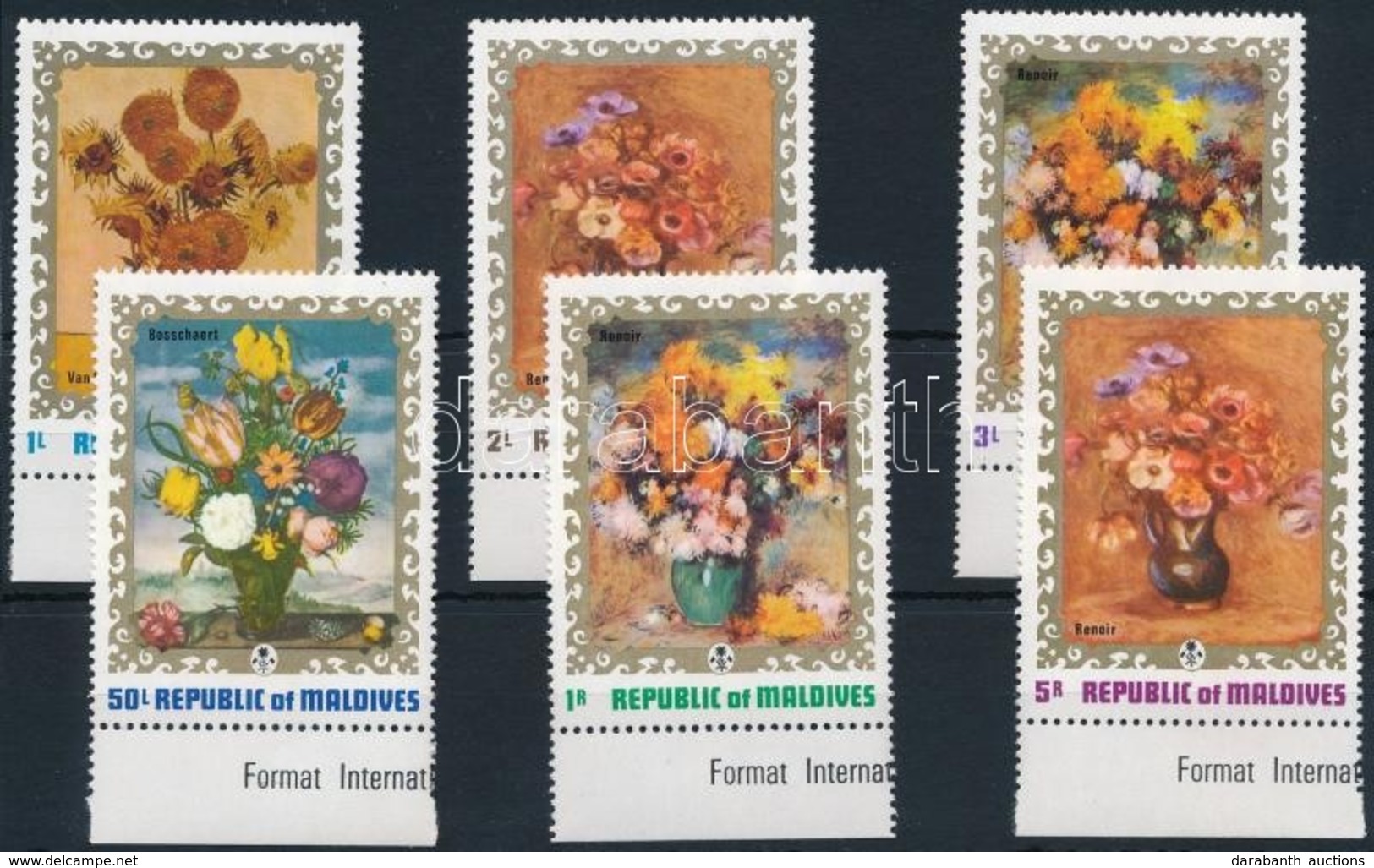 ** 1973 Virágfestmények ívszéli Sor Mi 434-439 - Altri & Non Classificati