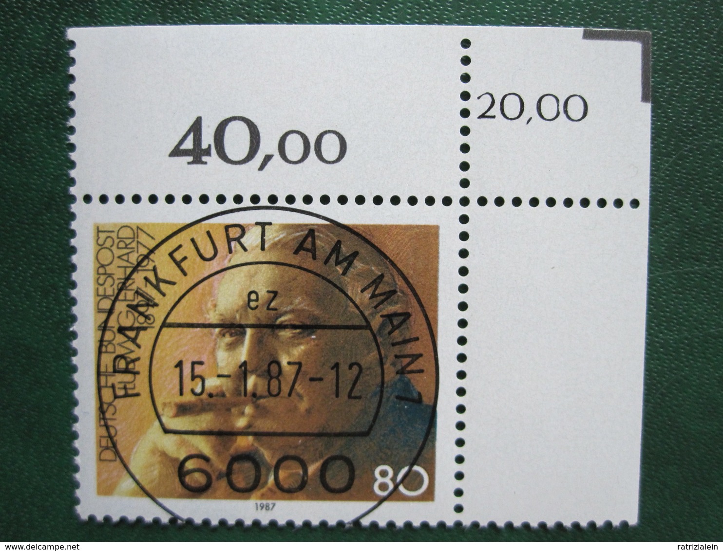 Bund Mi 1308  Eckrandstück  ,  Ersttagsstempel Mit KBWZ (Korrigiertem Bogenwertzudruck) ,  Ungefaltet  Gute Erhaltung - Gebraucht