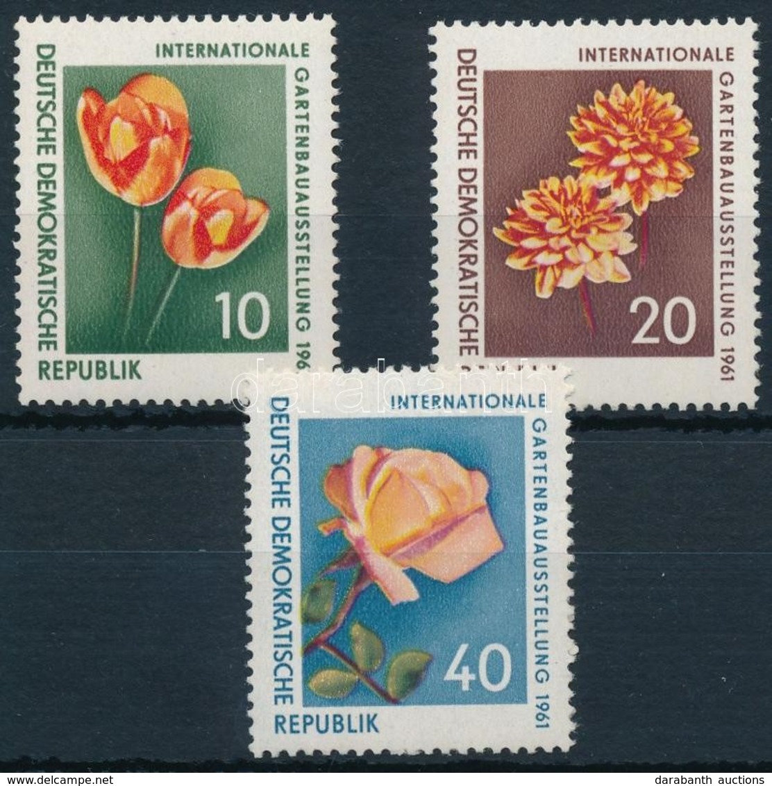 ** 1961 Nemzetközi Kertészeti Kiállítás, Virágok Sor Mi 854-856 - Andere & Zonder Classificatie