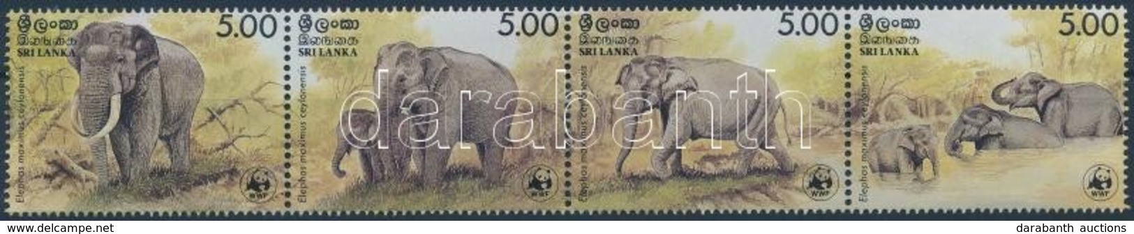 ** 1986 WWF Ceyloni Elefánt Négyescsík Mi 753-756 - Andere & Zonder Classificatie