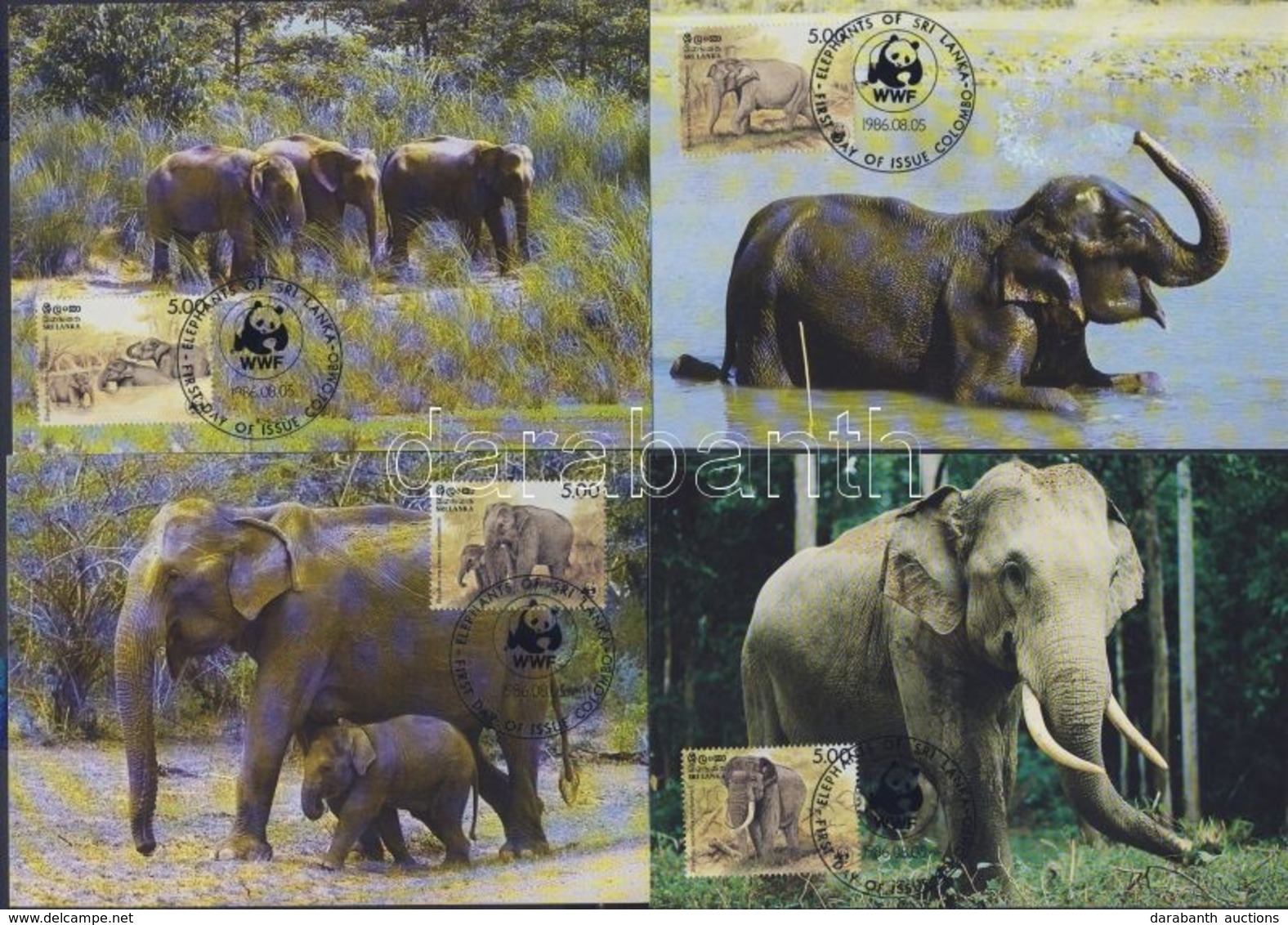 1986 WWF Elefántok CM Mi 763-766 - Altri & Non Classificati