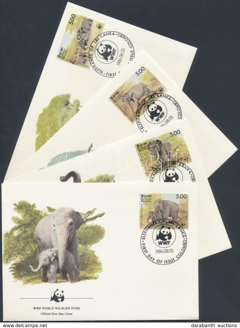 1986 WWF: Elefánt Négyescsík 4 Db FDC-n Mi 753-756 - Andere & Zonder Classificatie