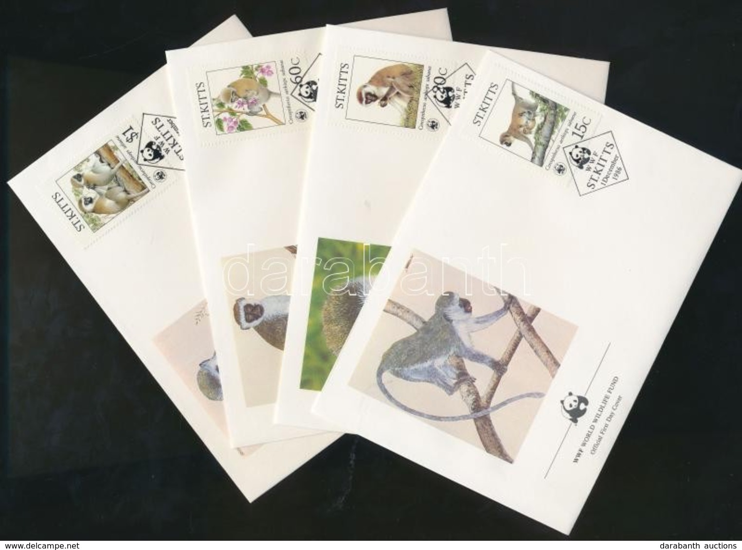 ** 1986 WWF: Majmok Sor Mi 184-187 + 4 Db FDC - Andere & Zonder Classificatie