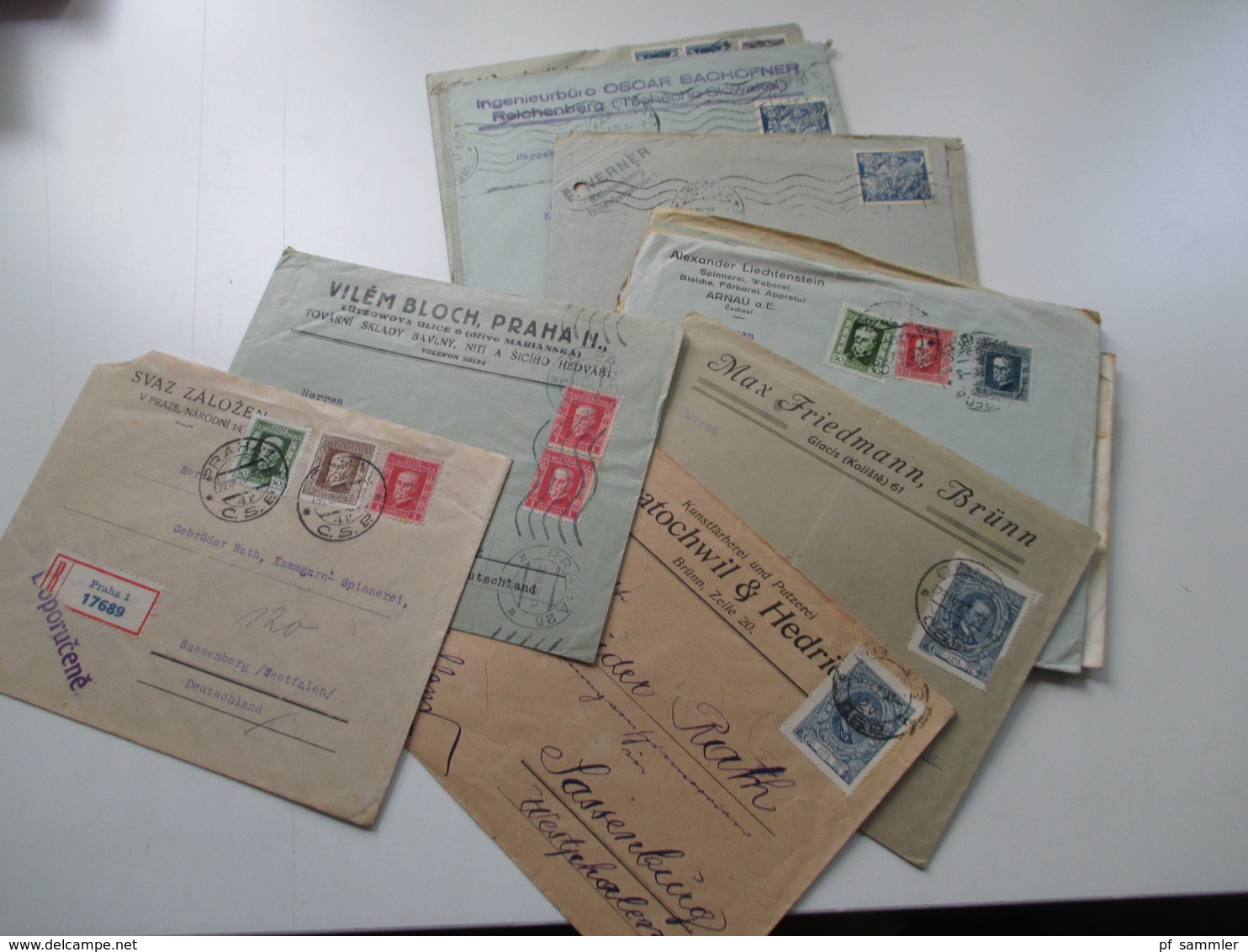 Tschechoslowakei Belegeposten 1920er Jahre. R-Briefe / Express Usw. 21 Stück. Sehr Interessant!Firmenkorrespondenz - Covers & Documents