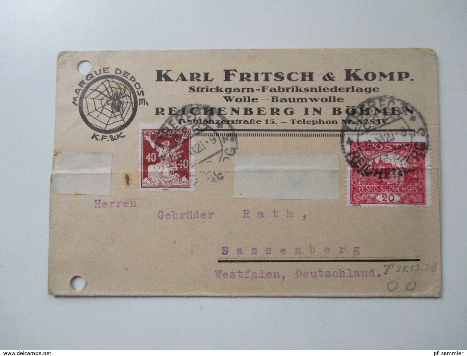 Tschechoslowakei Belegeposten 1920er Jahre. R-Briefe / Express usw. 21 Stück. Sehr interessant!Firmenkorrespondenz